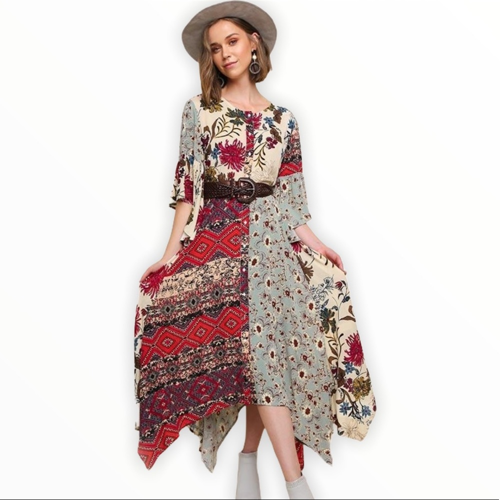 LAST 1 Umgee NWT Boutique Maxi Dress Bohemian - Picture 4 of 7